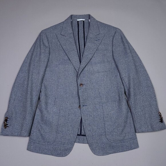 Astor & Black Nobility Herringbone Wool 2 Peice Suit Surgeon Cuffs 42 Chest - Picture 2 of 15